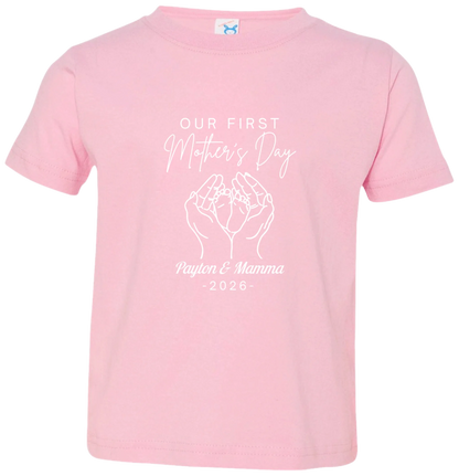 Personalized - Hands Holding Baby Feet - Our First Mother's Day