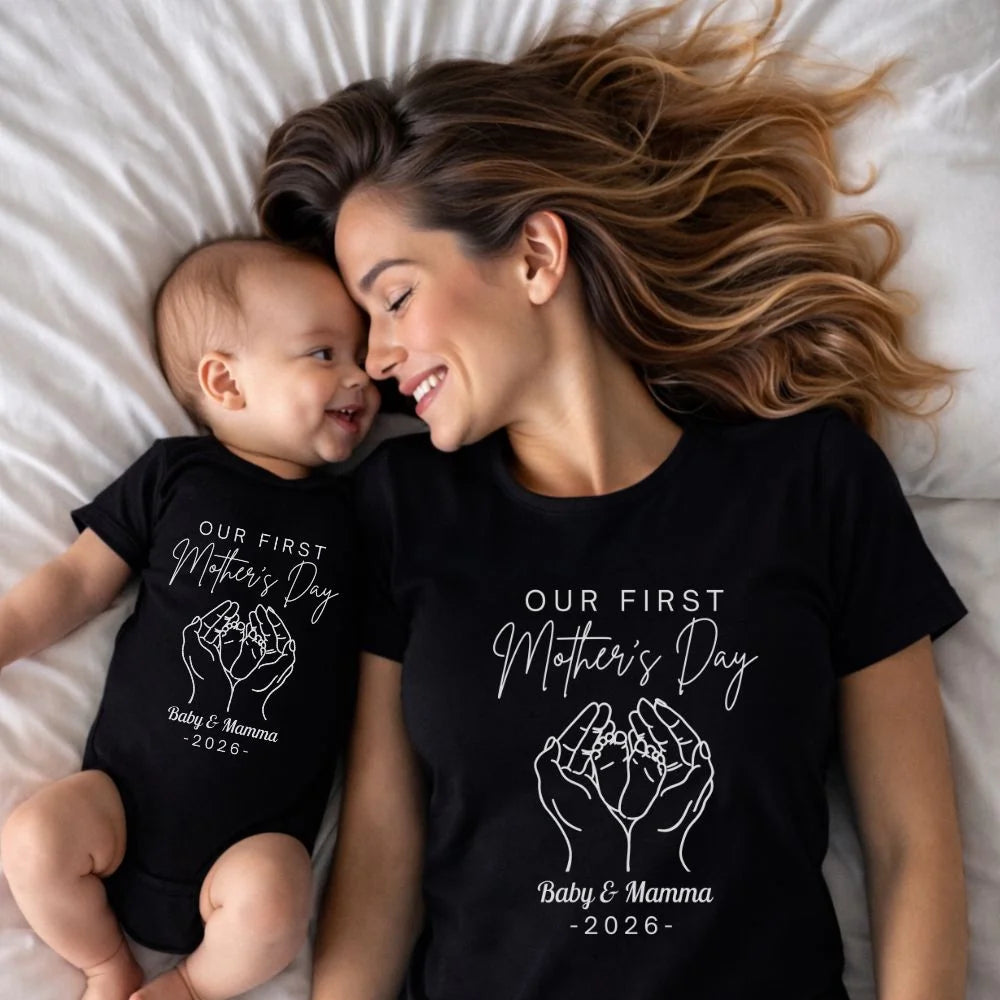 Personalized - Hands Holding Baby Feet - Our First Mother's Day