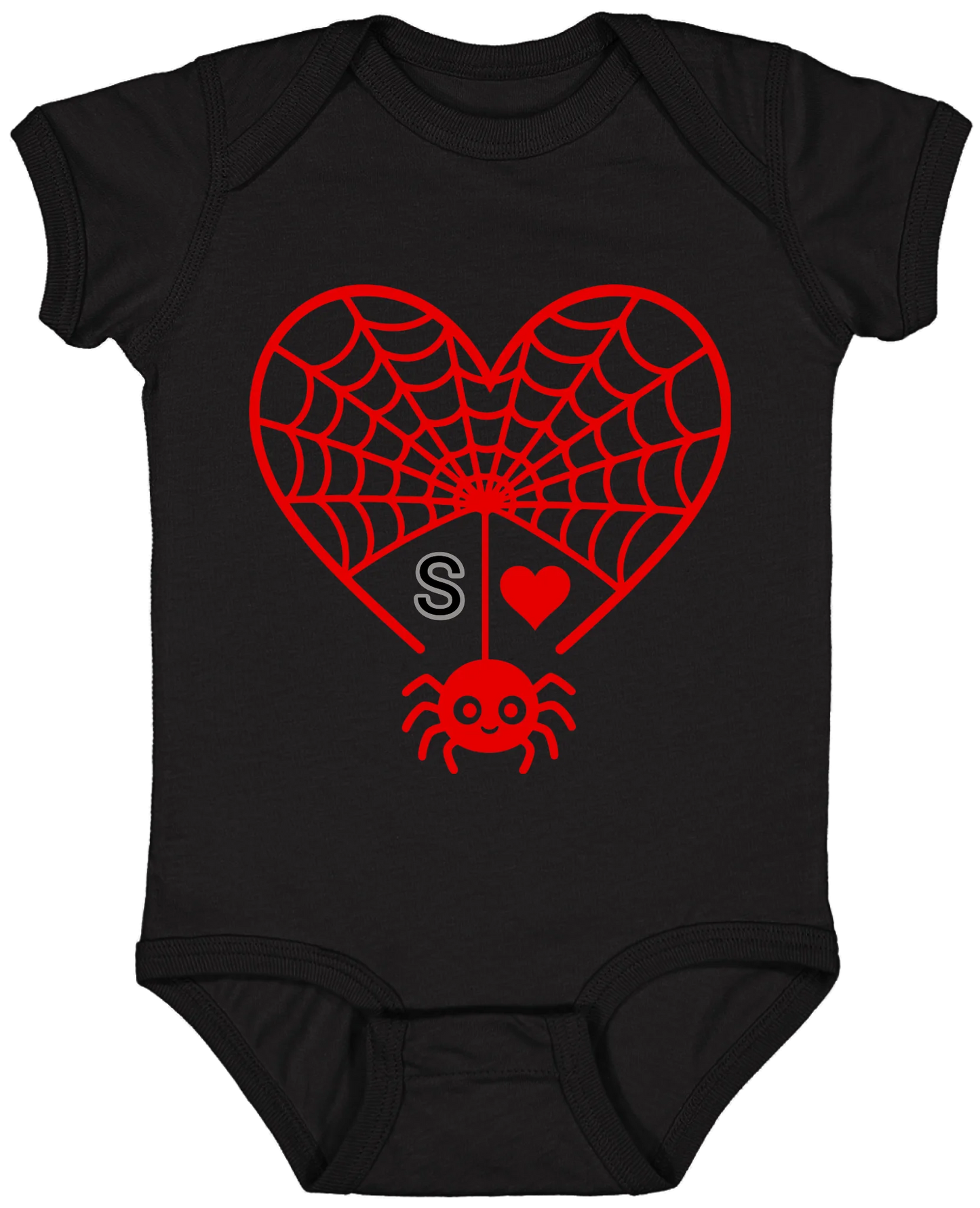 Personalized First Initial - Heart Spider Web Matching Family Shirts - RD