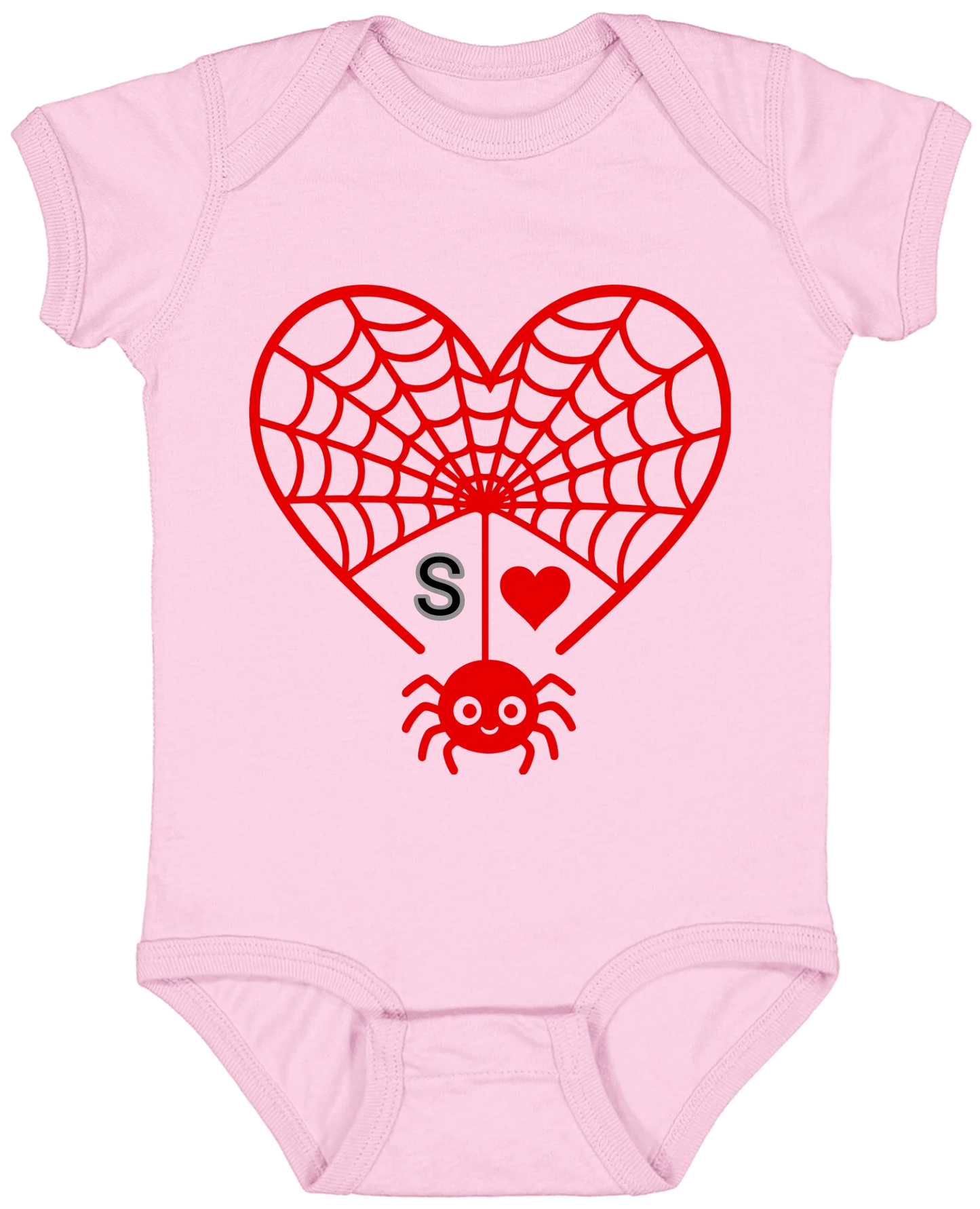 Personalized First Initial - Heart Spider Web Matching Family Shirts - RD