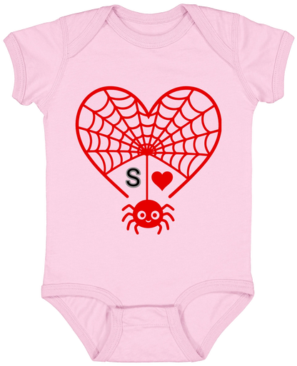 Personalized First Initial - Heart Spider Web Matching Family Shirts - RD