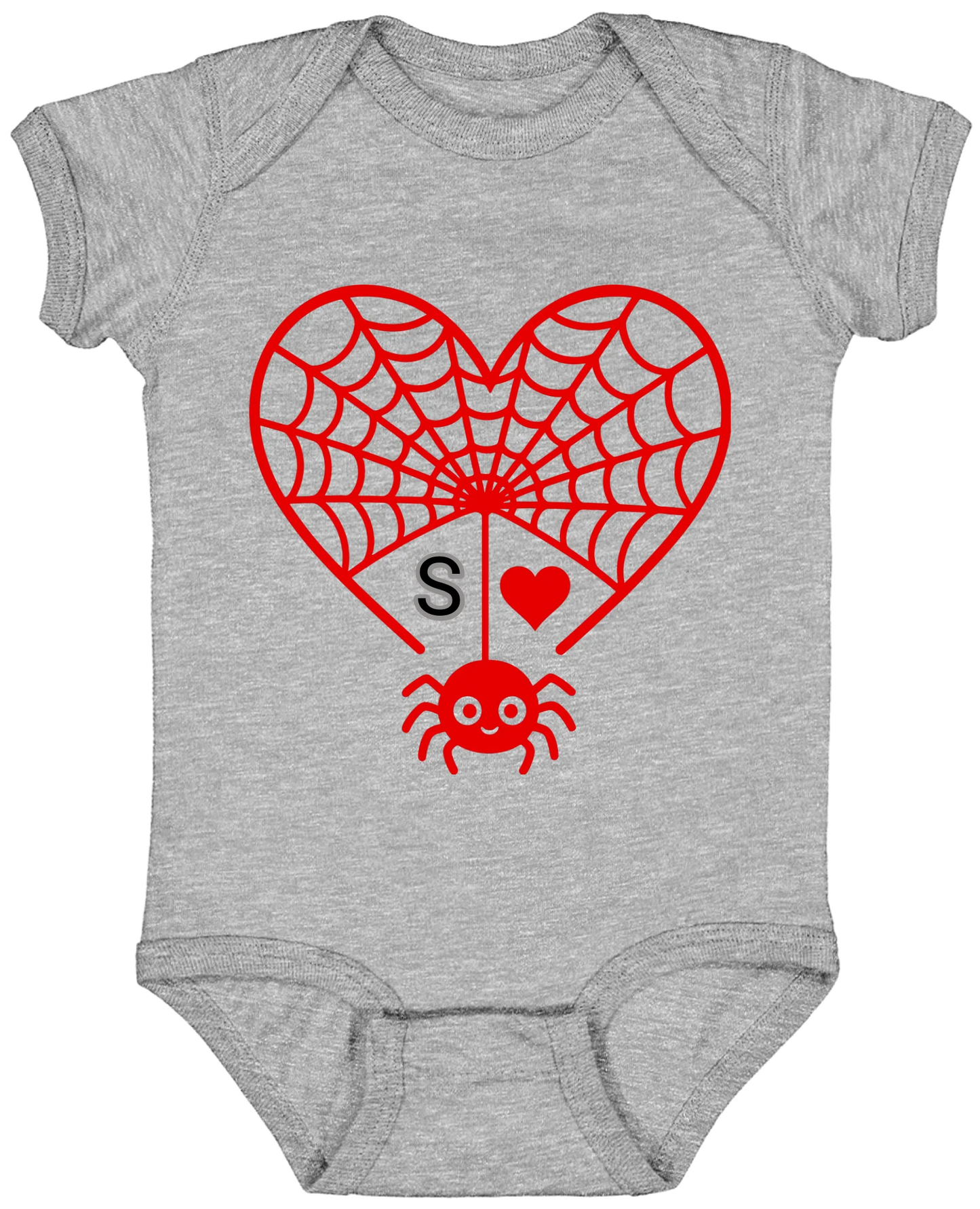 Personalized First Initial - Heart Spider Web Matching Family Shirts - RD