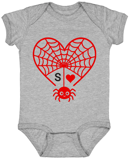 Personalized First Initial - Heart Spider Web Matching Family Shirts - RD