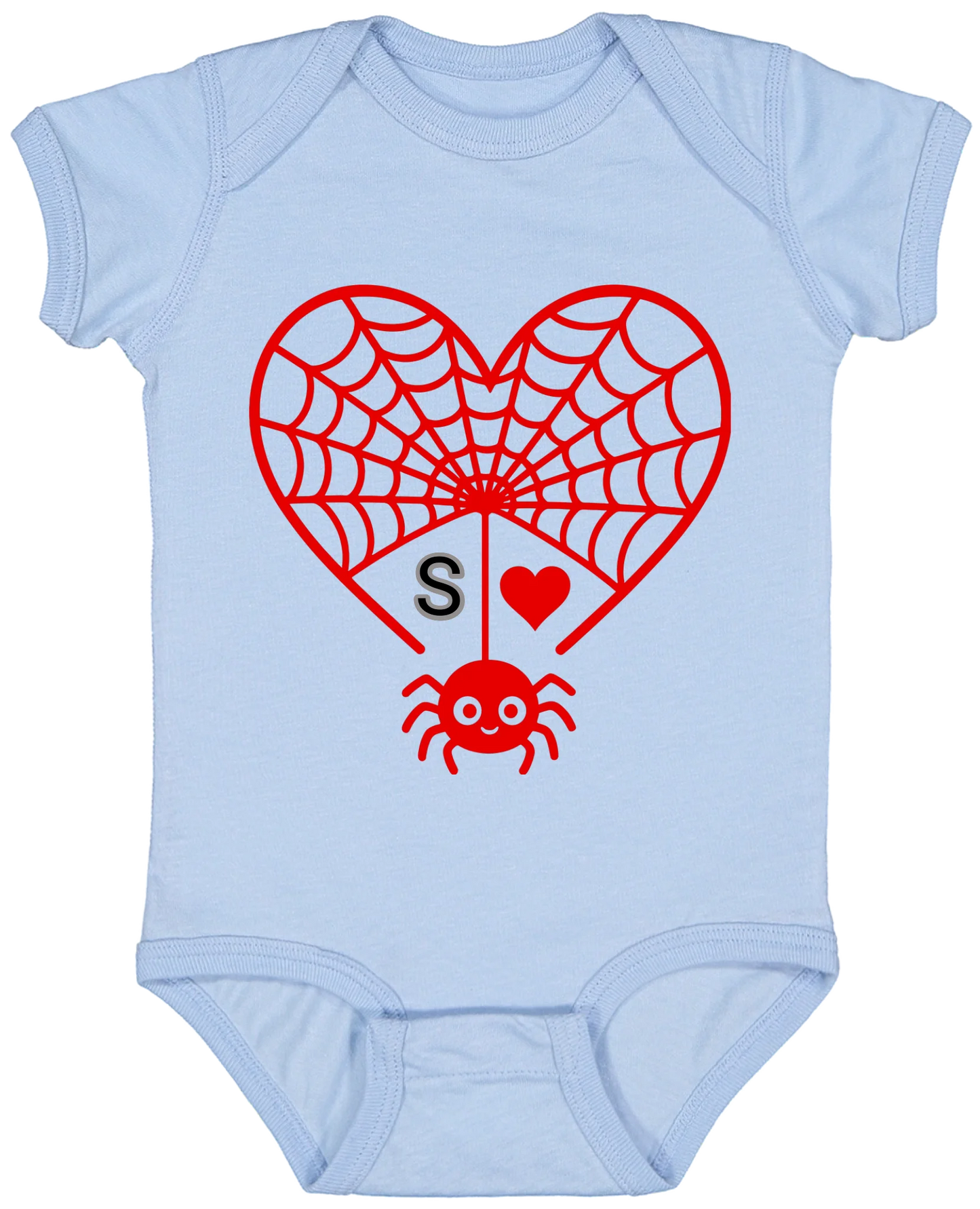 Personalized First Initial - Heart Spider Web Matching Family Shirts - RD
