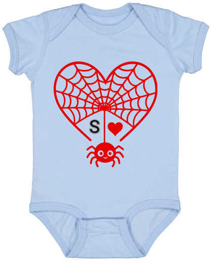 Personalized First Initial - Heart Spider Web Matching Family Shirts - RD
