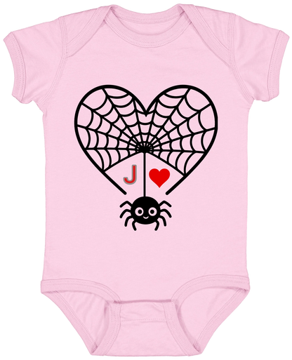 Personalized First Initial - Heart Spider Web Matching Family Shirts