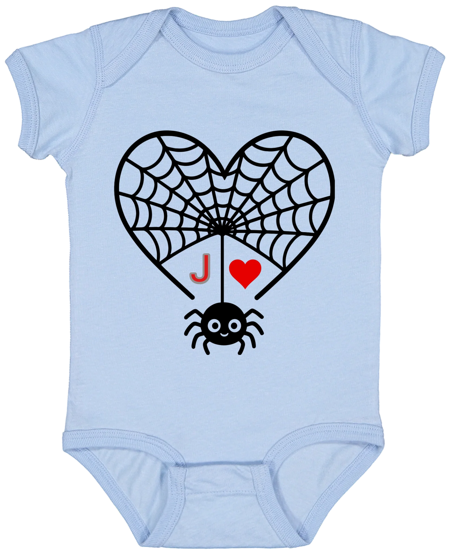 Personalized First Initial - Heart Spider Web Matching Family Shirts