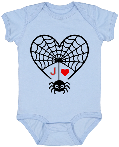 Personalized First Initial - Heart Spider Web Matching Family Shirts
