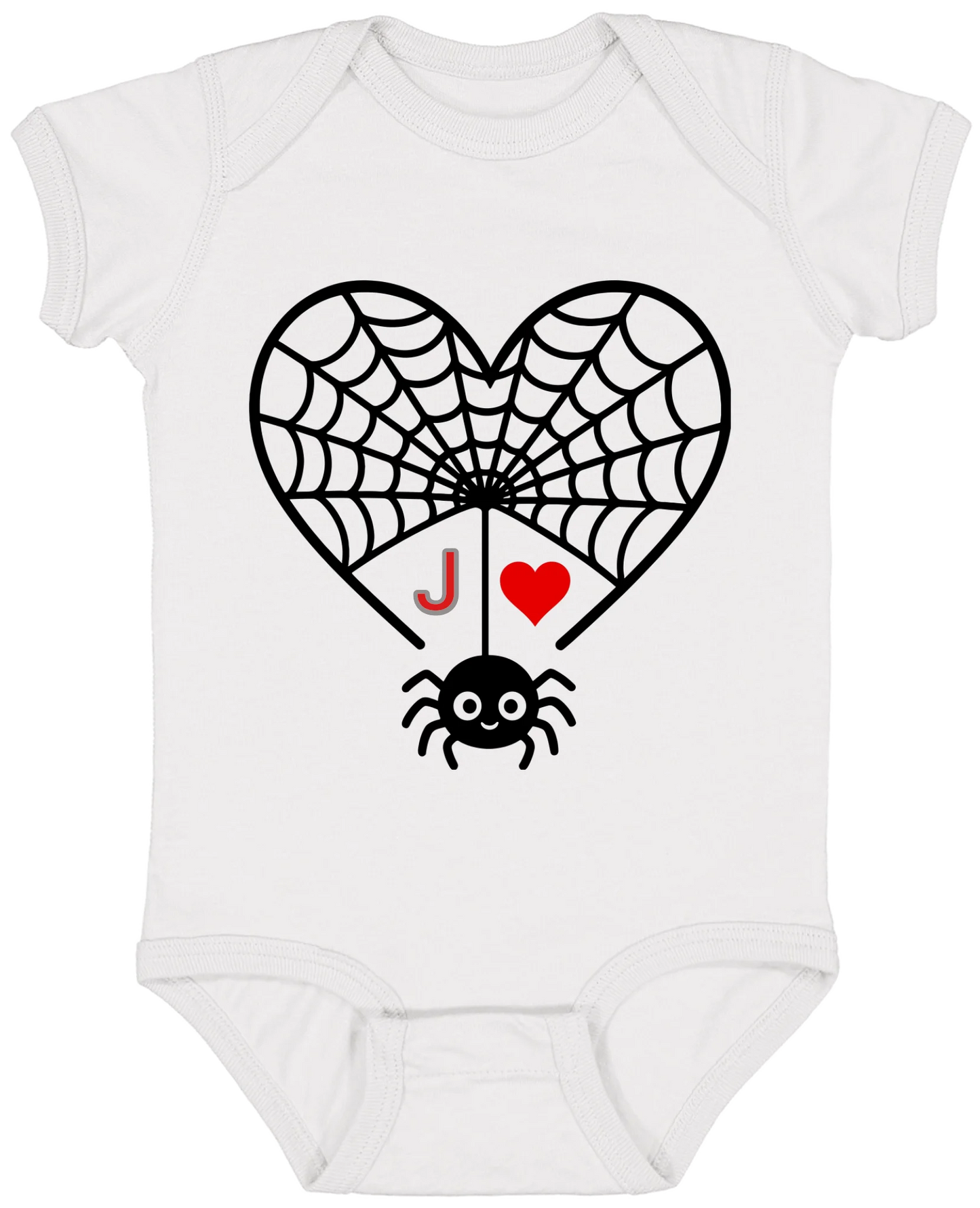Personalized First Initial - Heart Spider Web Matching Family Shirts
