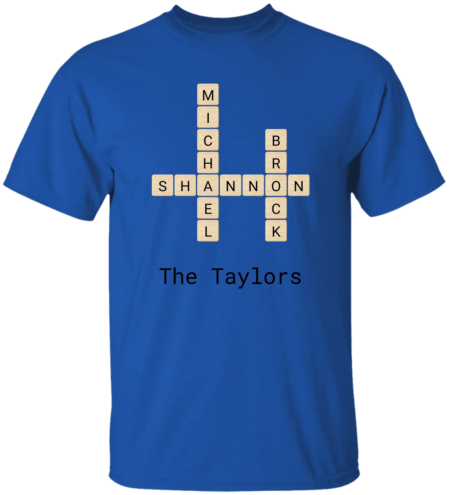 Personalized Family Crossword Name Tiles Matching Shirts