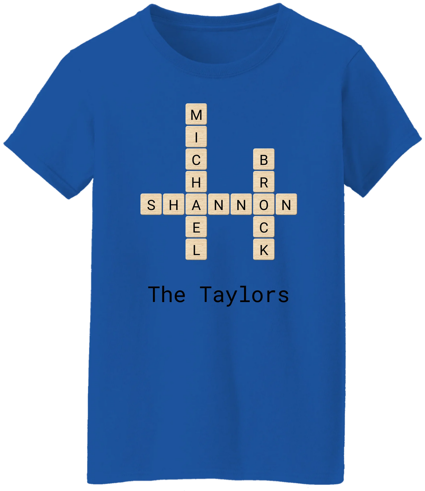Personalized Family Crossword Name Tiles Matching Shirts
