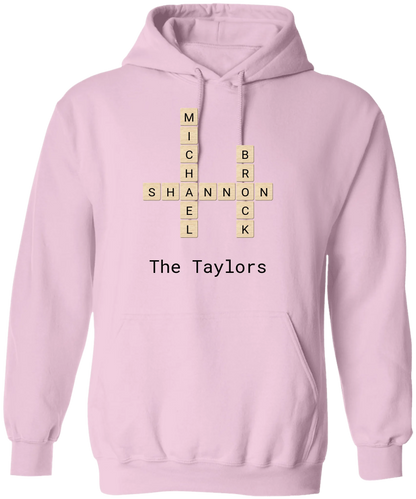 Personalized Family Crossword Name Tiles Matching Shirts