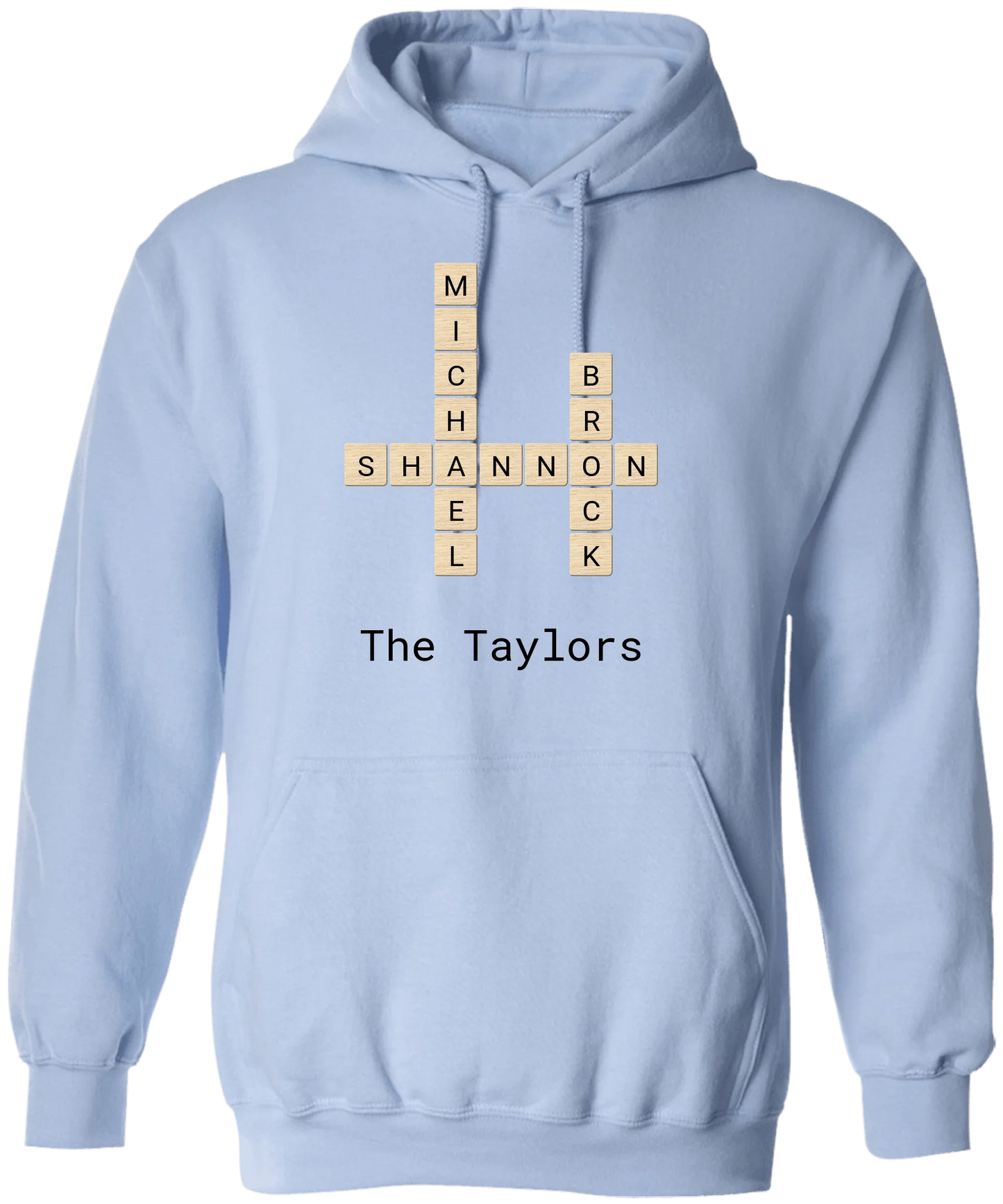 Personalized Family Crossword Name Tiles Matching Shirts