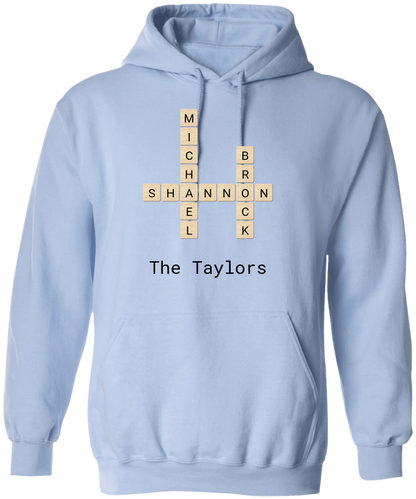 Personalized Family Crossword Name Tiles Matching Shirts