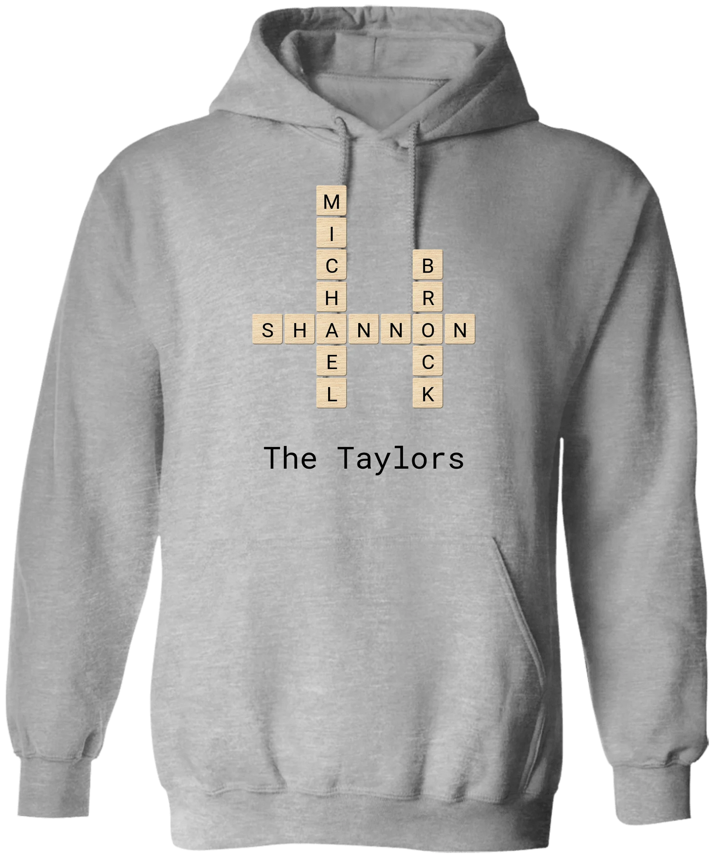 Personalized Family Crossword Name Tiles Matching Shirts