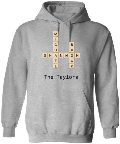 Personalized Family Crossword Name Tiles Matching Shirts