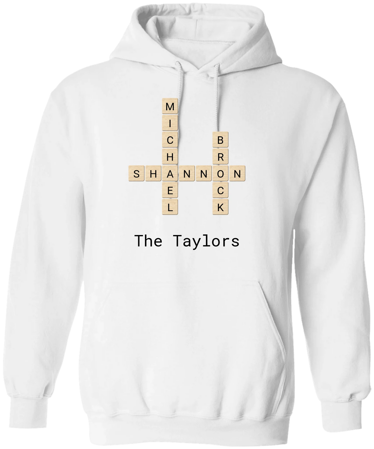 Personalized Family Crossword Name Tiles Matching Shirts