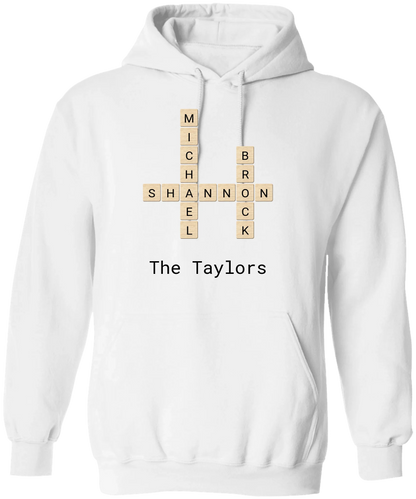 Personalized Family Crossword Name Tiles Matching Shirts