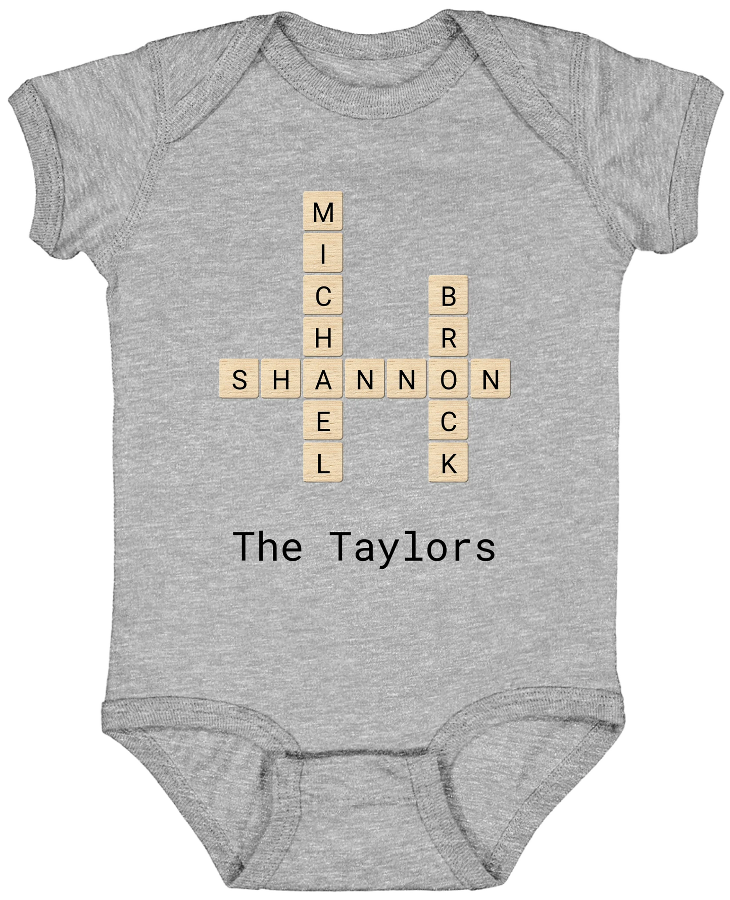 Personalized Family Crossword Name Tiles Matching Shirts