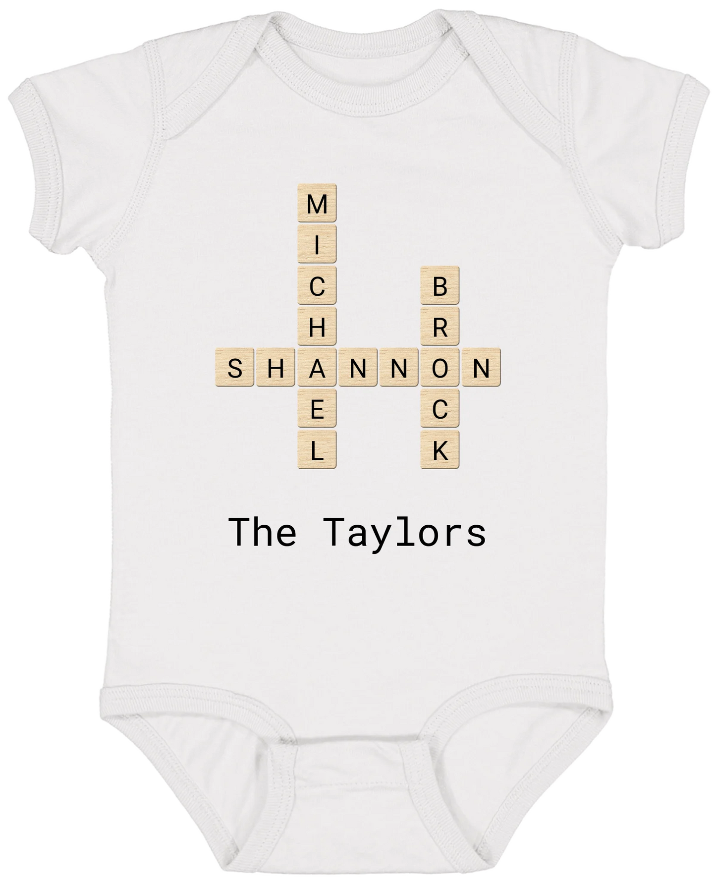 Personalized Family Crossword Name Tiles Matching Shirts