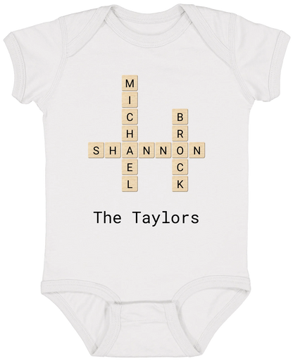 Personalized Family Crossword Name Tiles Matching Shirts