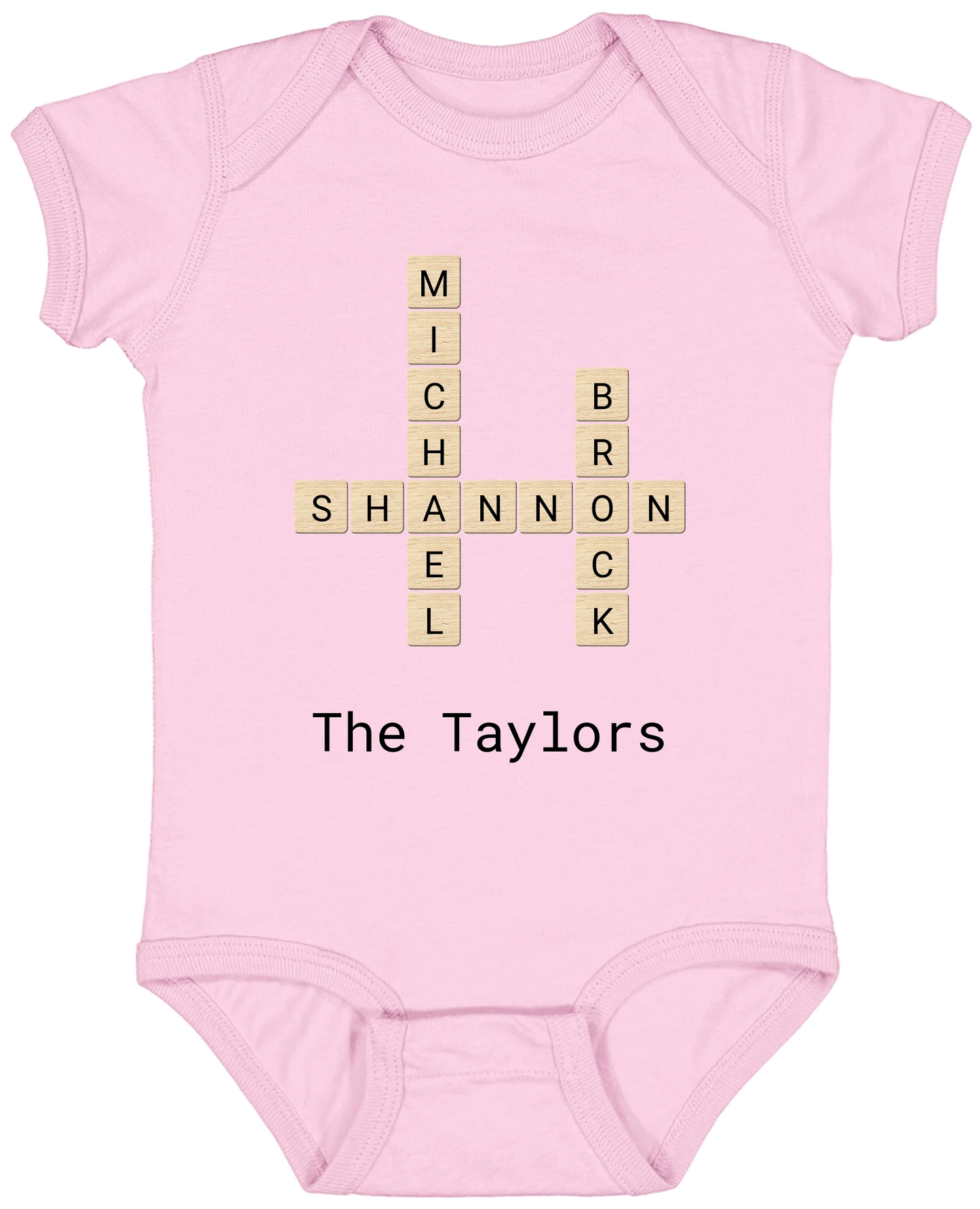 Personalized Family Crossword Name Tiles Matching Shirts