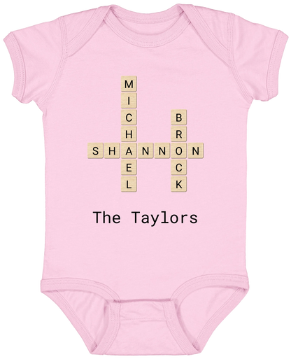 Personalized Family Crossword Name Tiles Matching Shirts