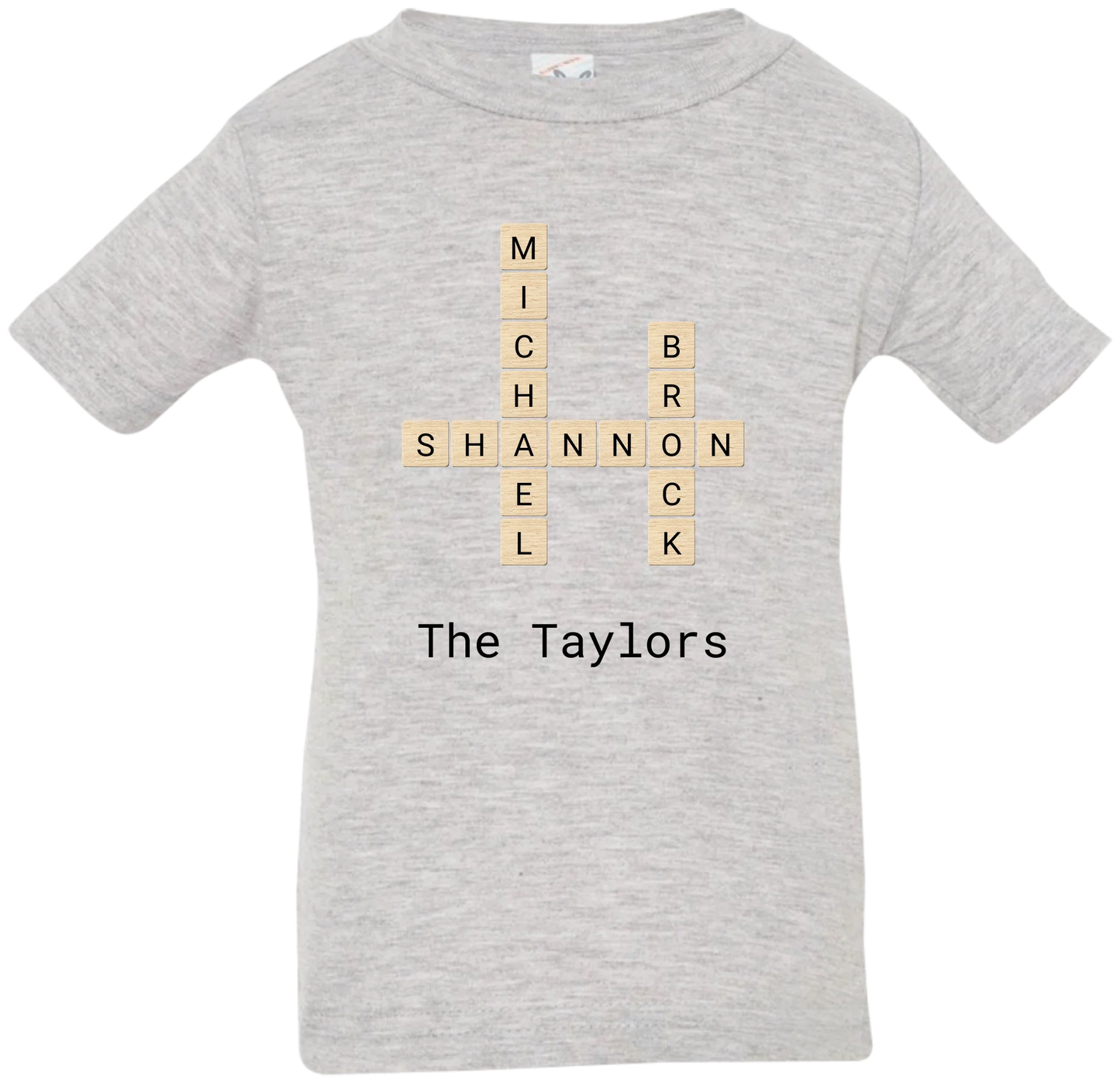 Personalized Family Crossword Name Tiles Matching Shirts