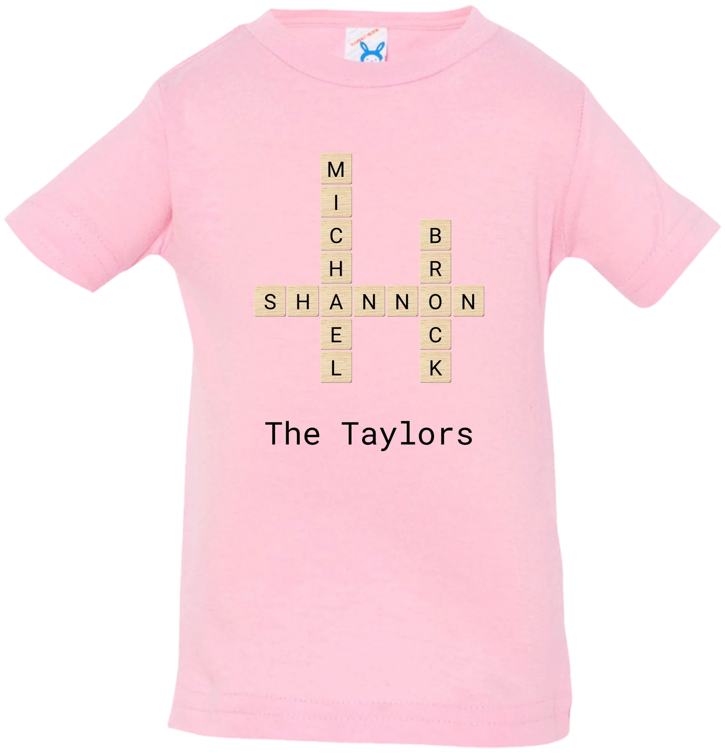 Personalized Family Crossword Name Tiles Matching Shirts