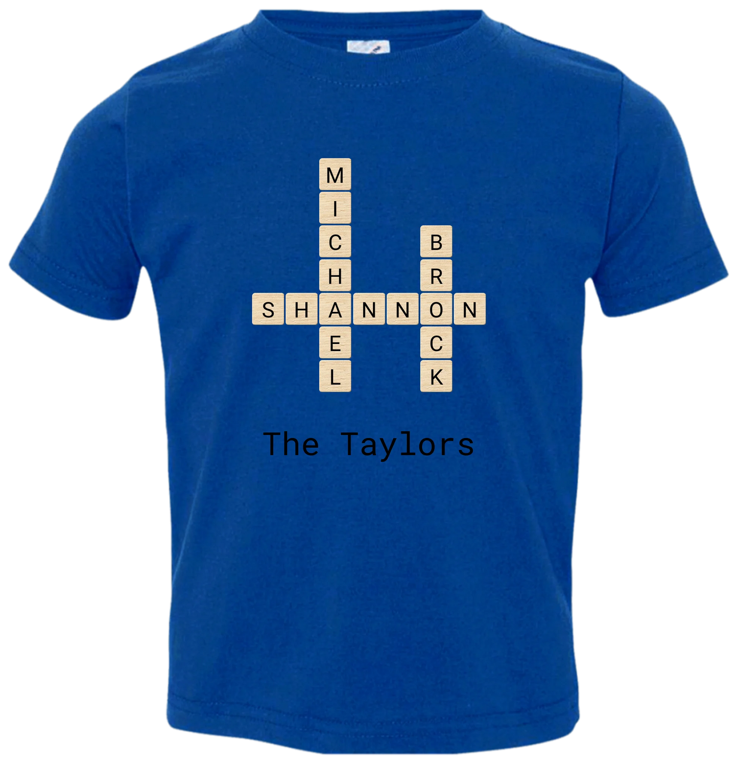 Personalized Family Crossword Name Tiles Matching Shirts