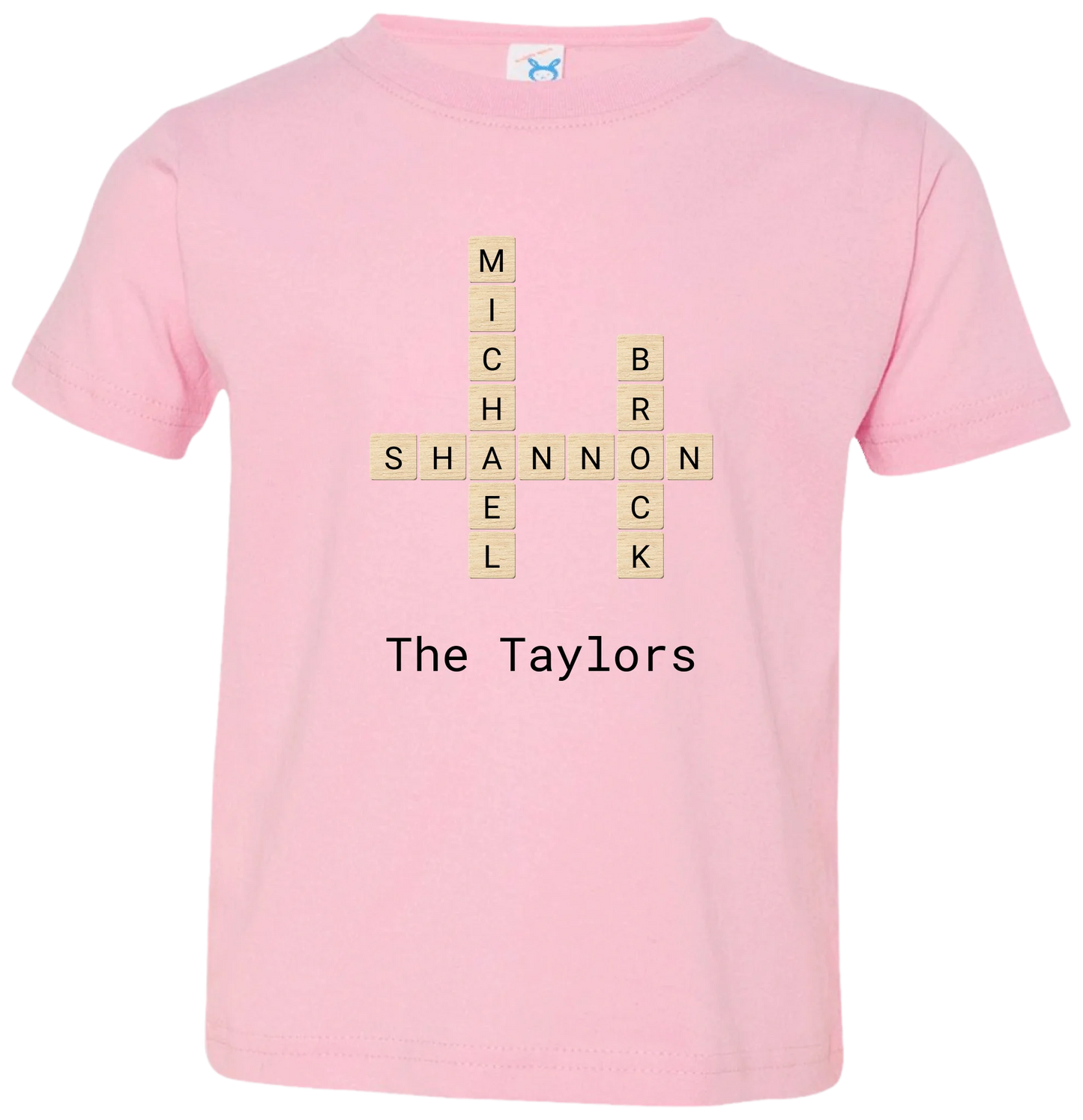 Personalized Family Crossword Name Tiles Matching Shirts