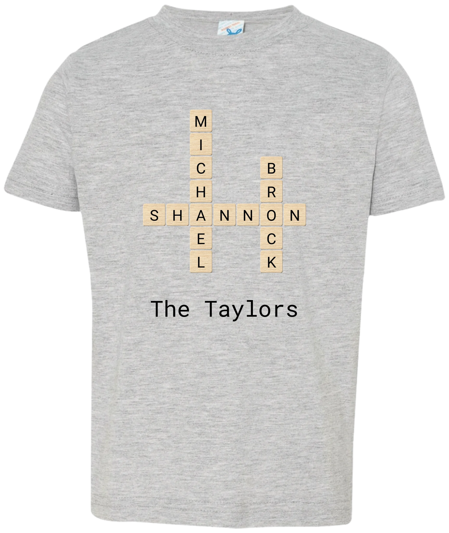 Personalized Family Crossword Name Tiles Matching Shirts