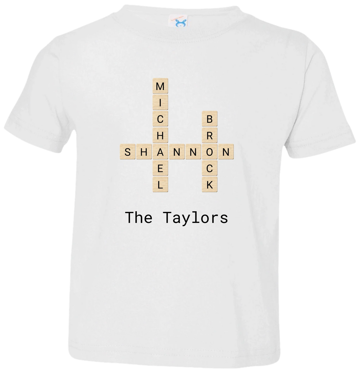 Personalized Family Crossword Name Tiles Matching Shirts