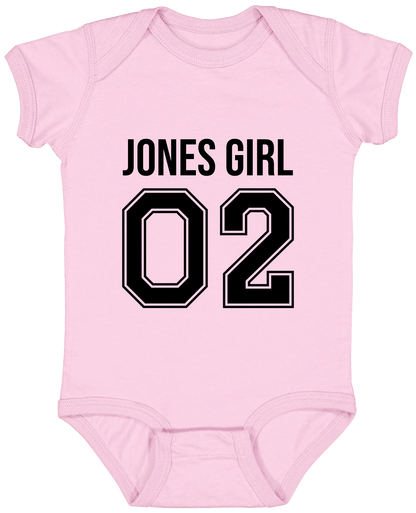 Personalized Last Name Sport Team Style Matching Shirts (design on front) BK