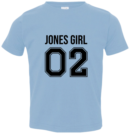 Personalized Last Name Sport Team Style Matching Shirts (design on front) BK