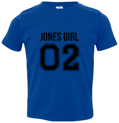Personalized Last Name Sport Team Style Matching Shirts (design on front) BK