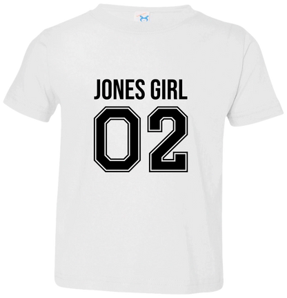 Personalized Last Name Sport Team Style Matching Shirts (design on front) BK