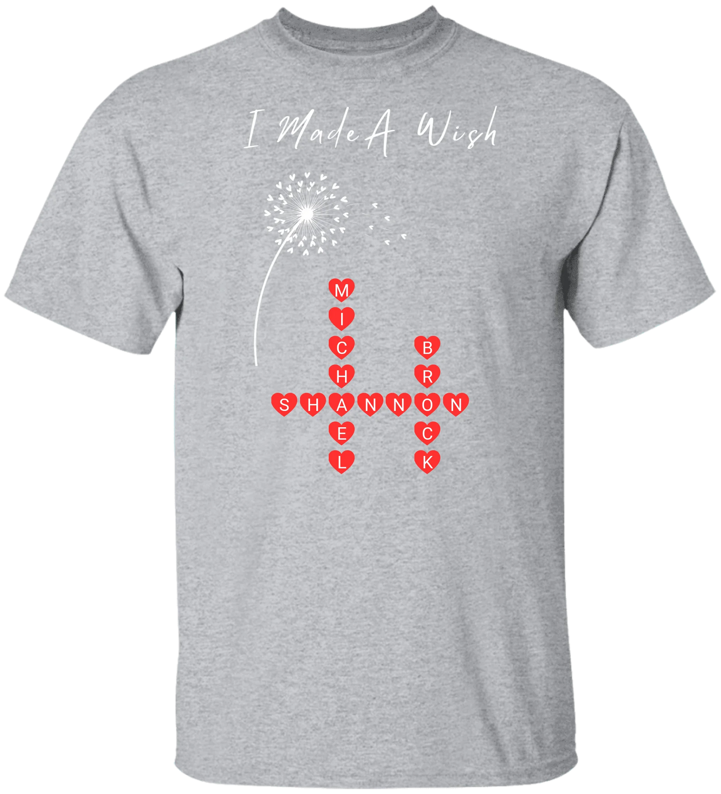 Personalized I Made A Wish & Name Crossword Matching Shirts