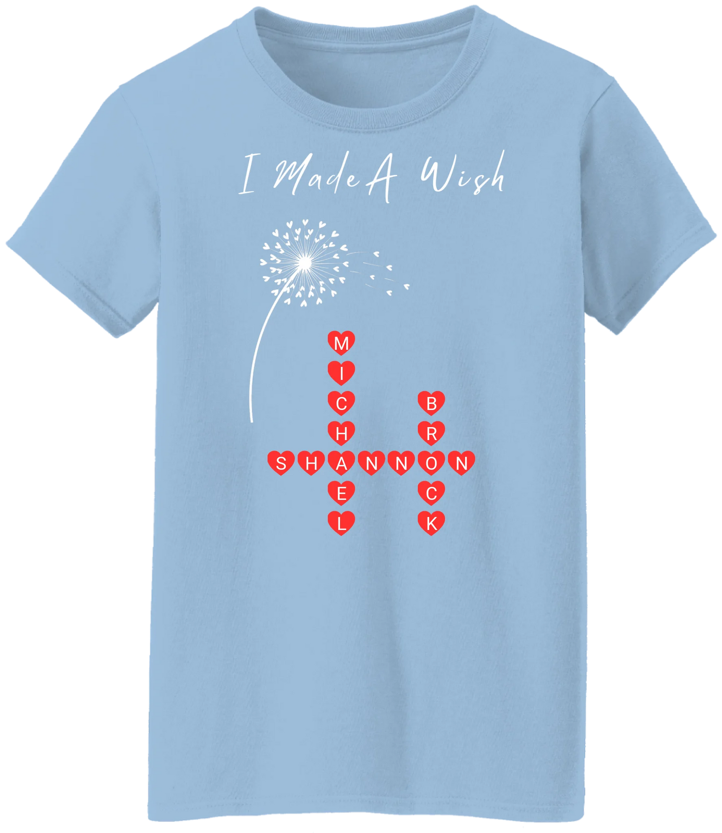 Personalized I Made A Wish & Name Crossword Matching Shirts
