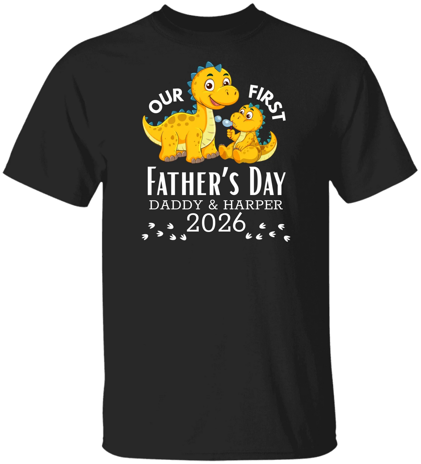 Personalized - Our First Father's Day Dad & Baby Dinosaur Matching Shirts