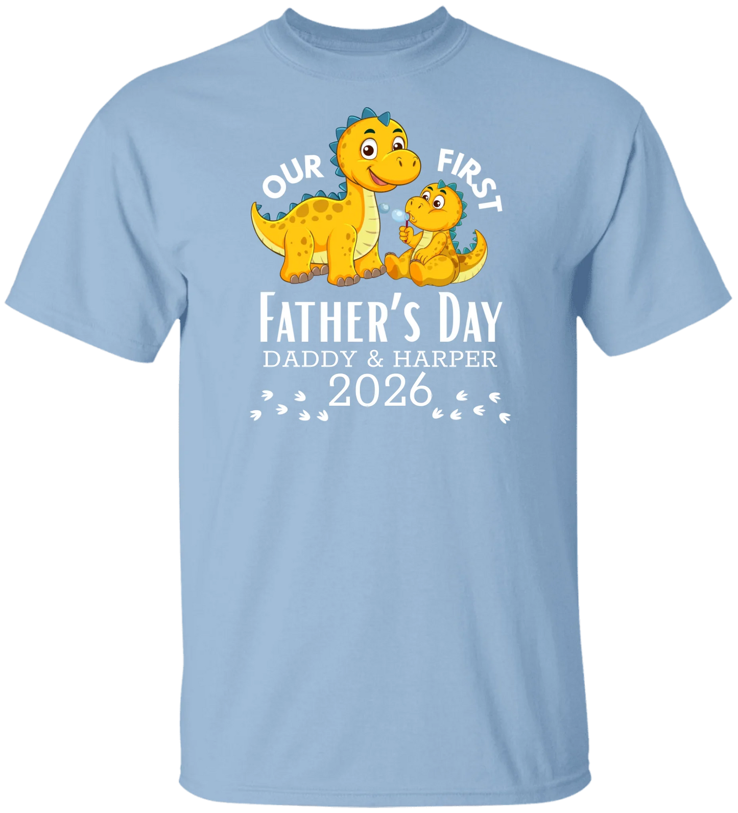Personalized - Our First Father's Day Dad & Baby Dinosaur Matching Shirts