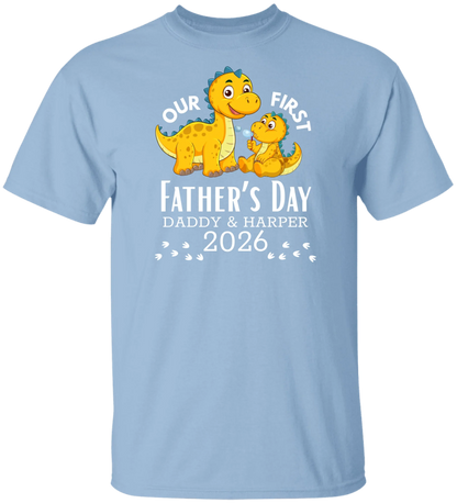 Personalized - Our First Father's Day Dad & Baby Dinosaur Matching Shirts