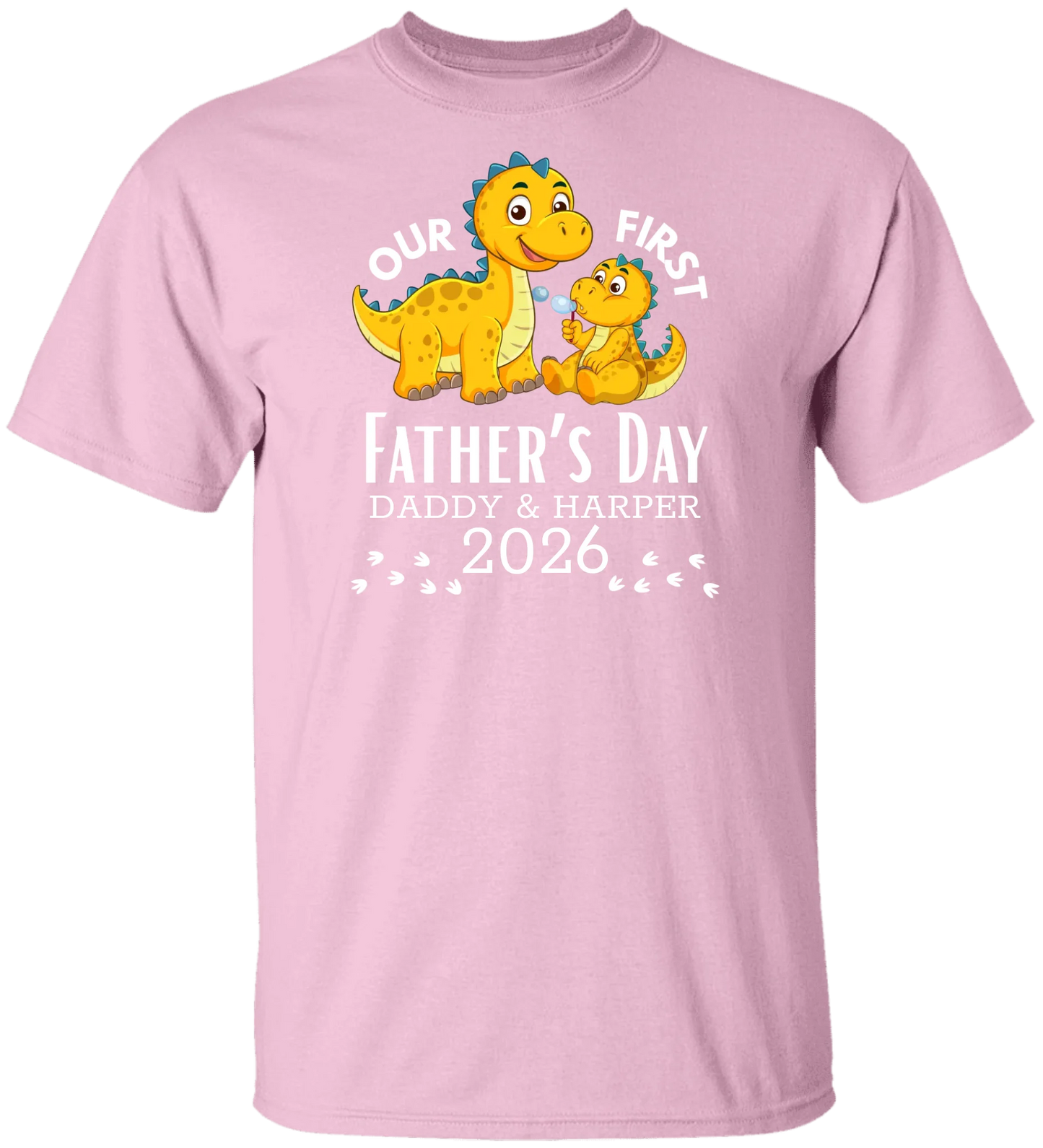 Personalized - Our First Father's Day Dad & Baby Dinosaur Matching Shirts