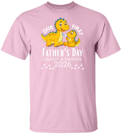 Personalized - Our First Father's Day Dad & Baby Dinosaur Matching Shirts