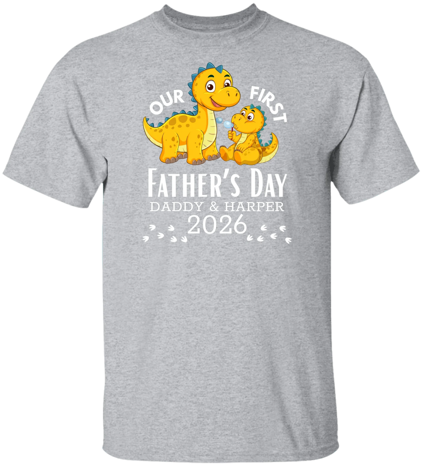 Personalized - Our First Father's Day Dad & Baby Dinosaur Matching Shirts