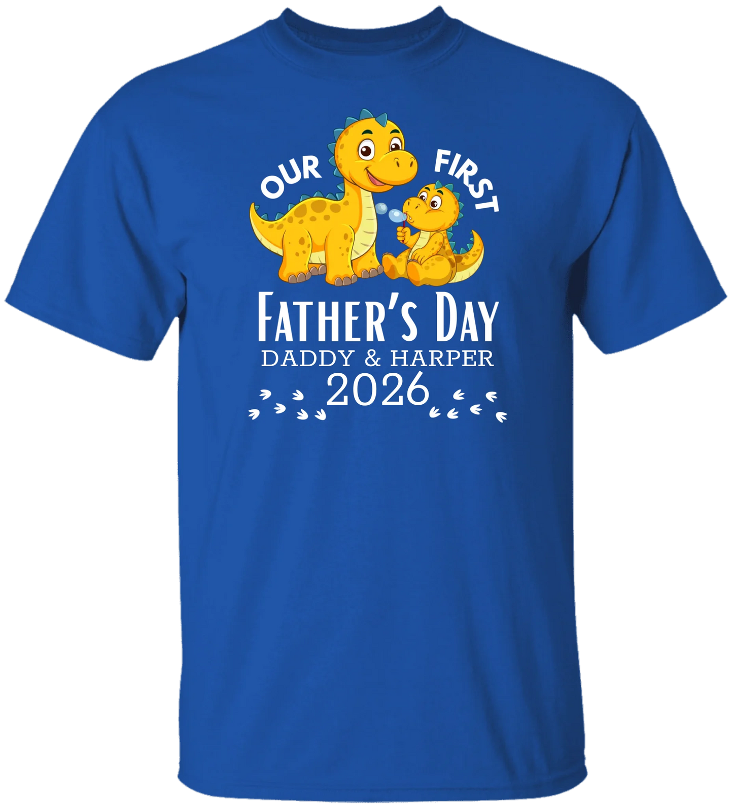 Personalized - Our First Father's Day Dad & Baby Dinosaur Matching Shirts