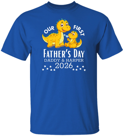 Personalized - Our First Father's Day Dad & Baby Dinosaur Matching Shirts