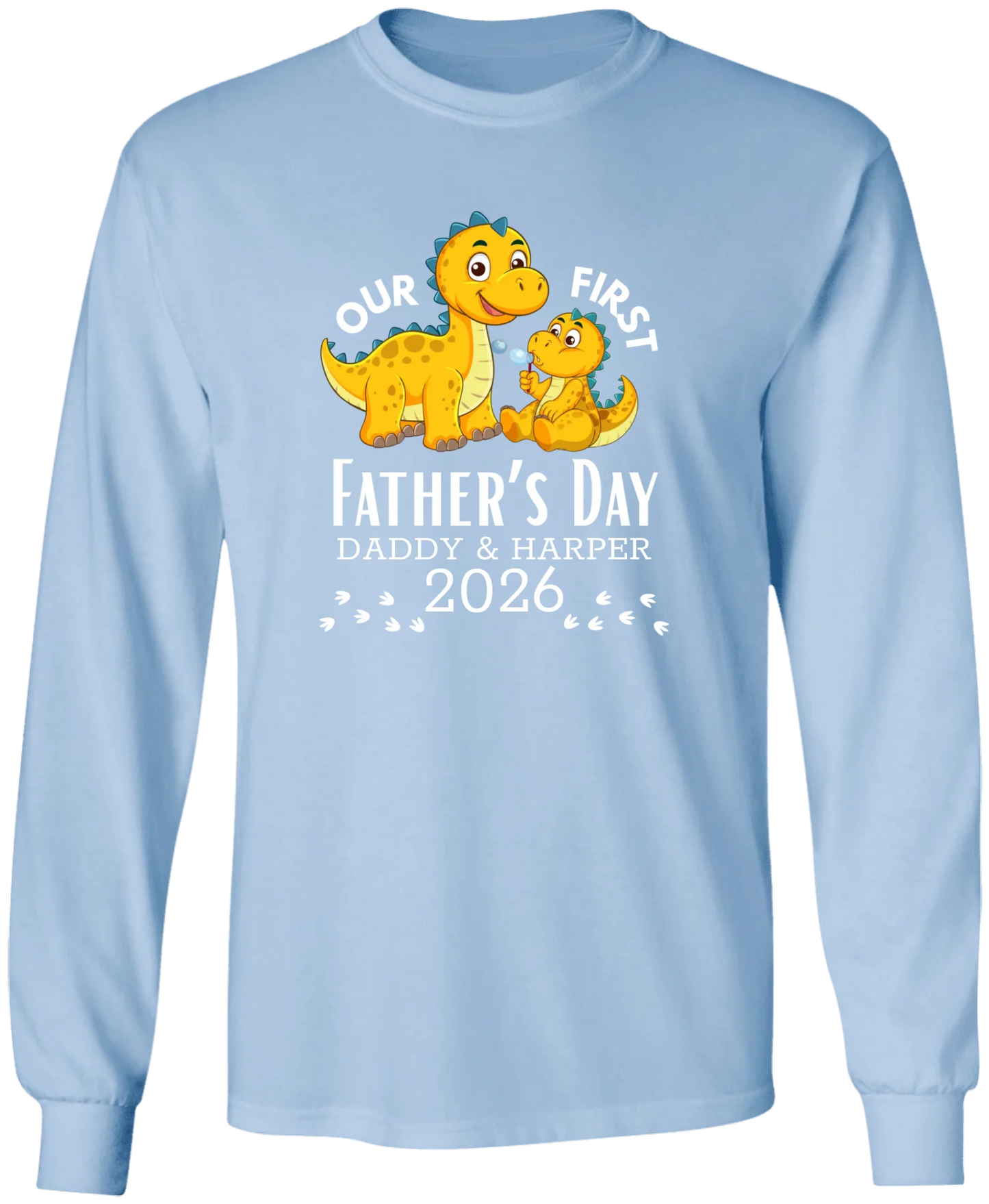 Personalized - Our First Father's Day Dad & Baby Dinosaur Matching Shirts