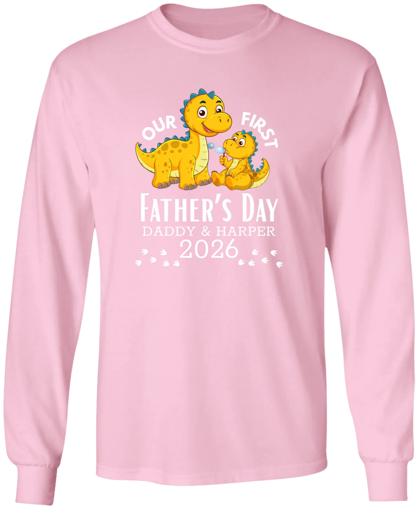 Personalized - Our First Father's Day Dad & Baby Dinosaur Matching Shirts