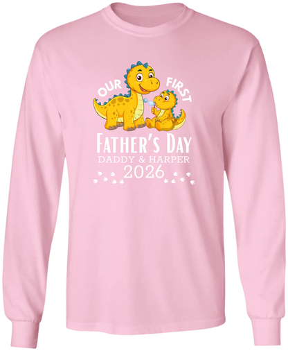 Personalized - Our First Father's Day Dad & Baby Dinosaur Matching Shirts